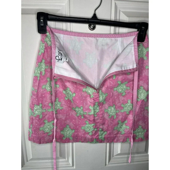 Lilly Pulitzer The Tortoise & The Hare Print Skirt with Ribbon Trim Size 2 - Picture 3 of 4